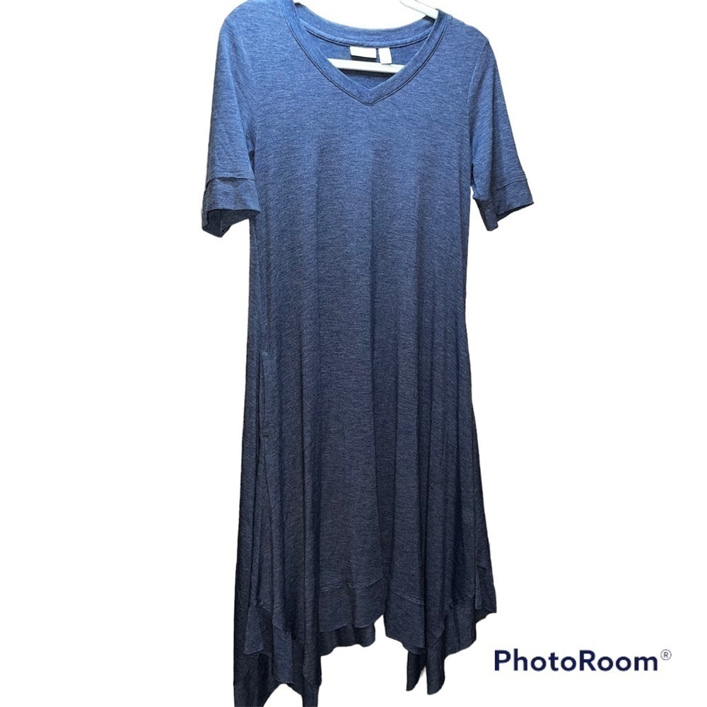 LOGO Lounge Lori Goldstein Jersey Dress Handkerchief Hem XS
